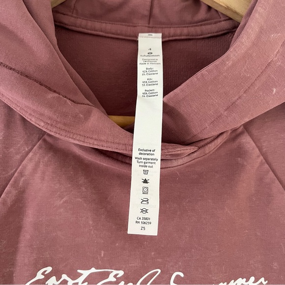 Lululemon Athletica Sweatshirt Mauve East End Summer Like New Size 4 - Picture 8 of 8